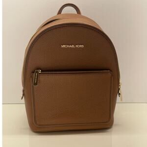 Michael Kors Adina Medium Luggage Pebbled Leather Adjustable Backpack Bookbag